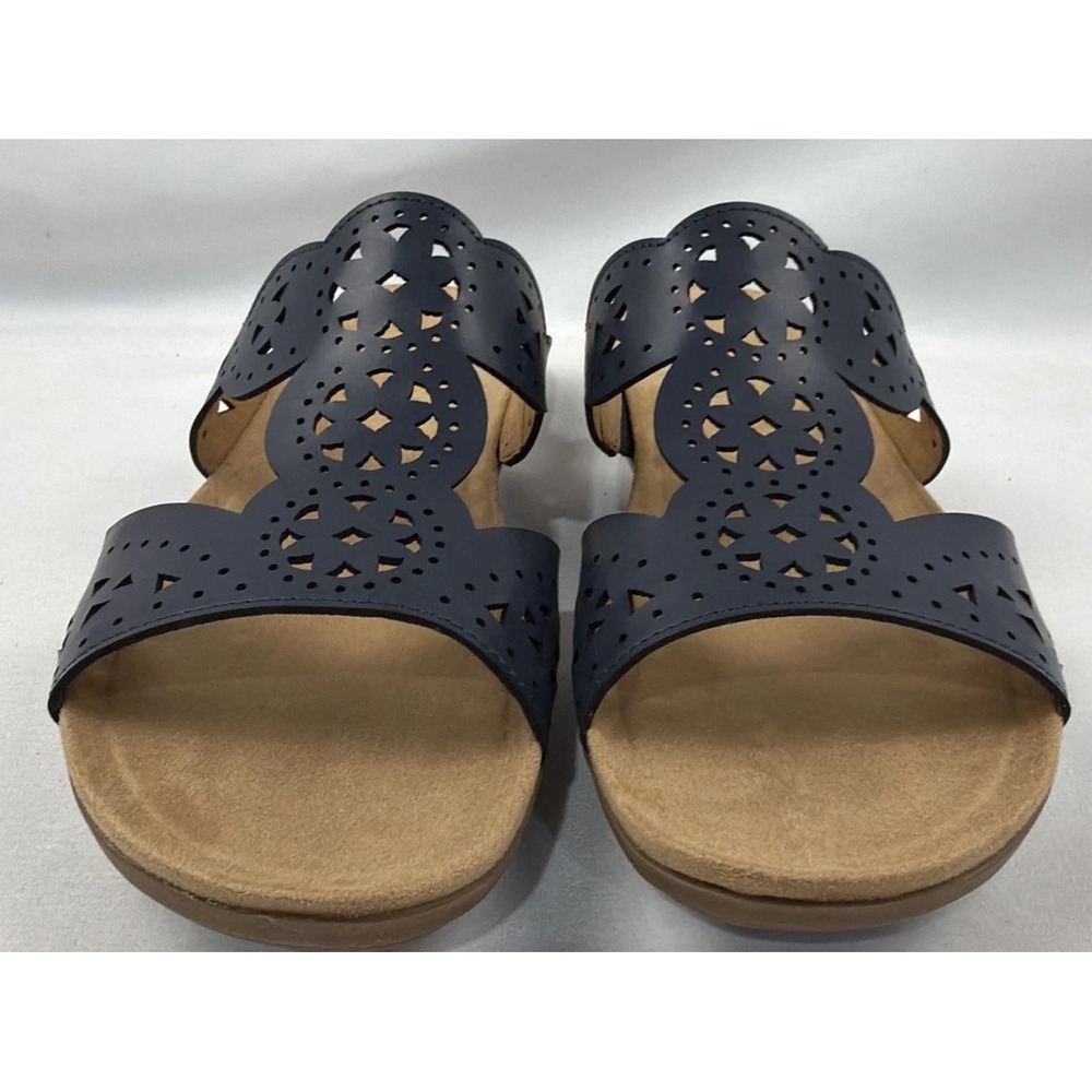 Easy Spirit Brixton Navy Blue Scalloped Slide Sandals Shoes 8m /#26716 - Picture 3 of 6